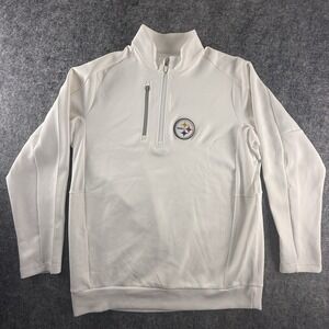 Antigua Steelers 1/4 Zip Pullover XL White Golf Performance Jacket NFL
